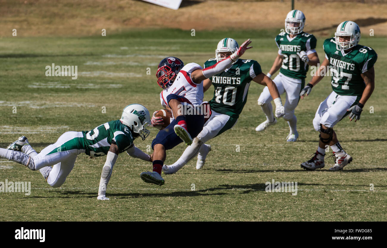 American Football action with Shasta College (green jerseys) against ...