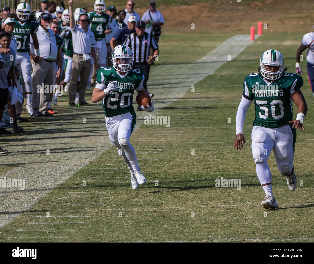 American Football action with Shasta College (green jerseys) against ...