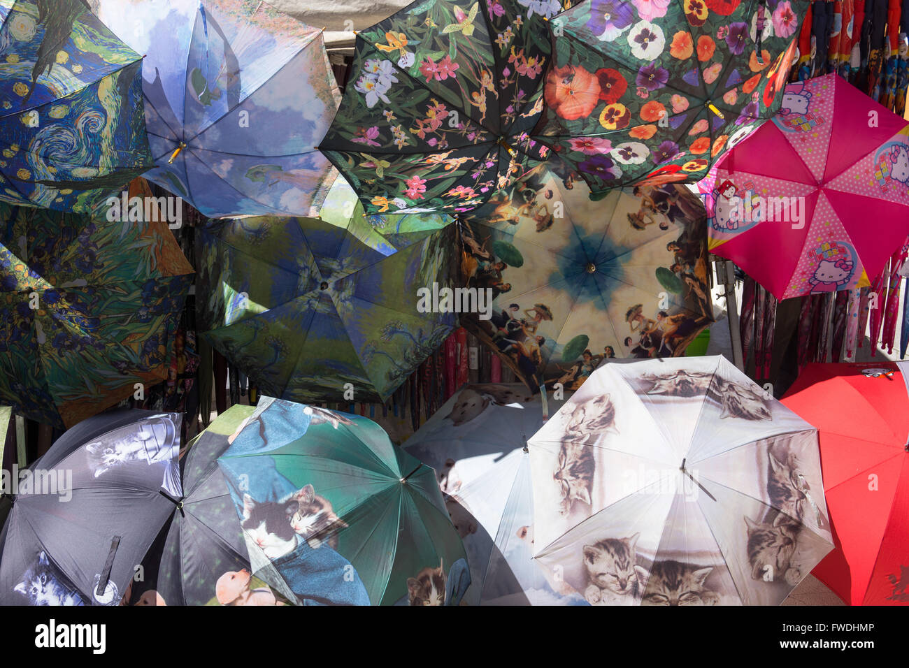 Umbrellas for sale at a market Stock Photo Alamy