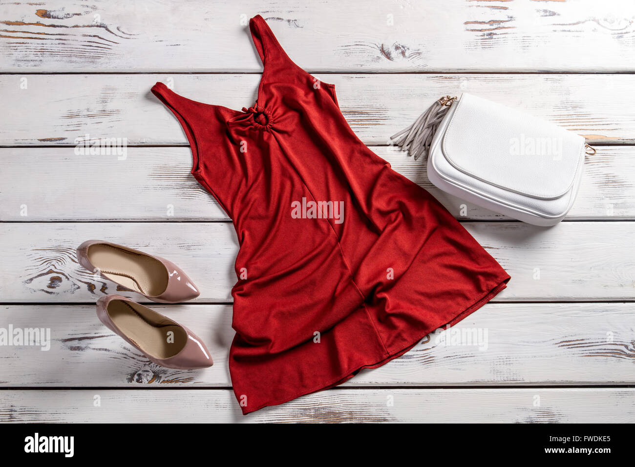 Beige short dress hi-res stock photography and images