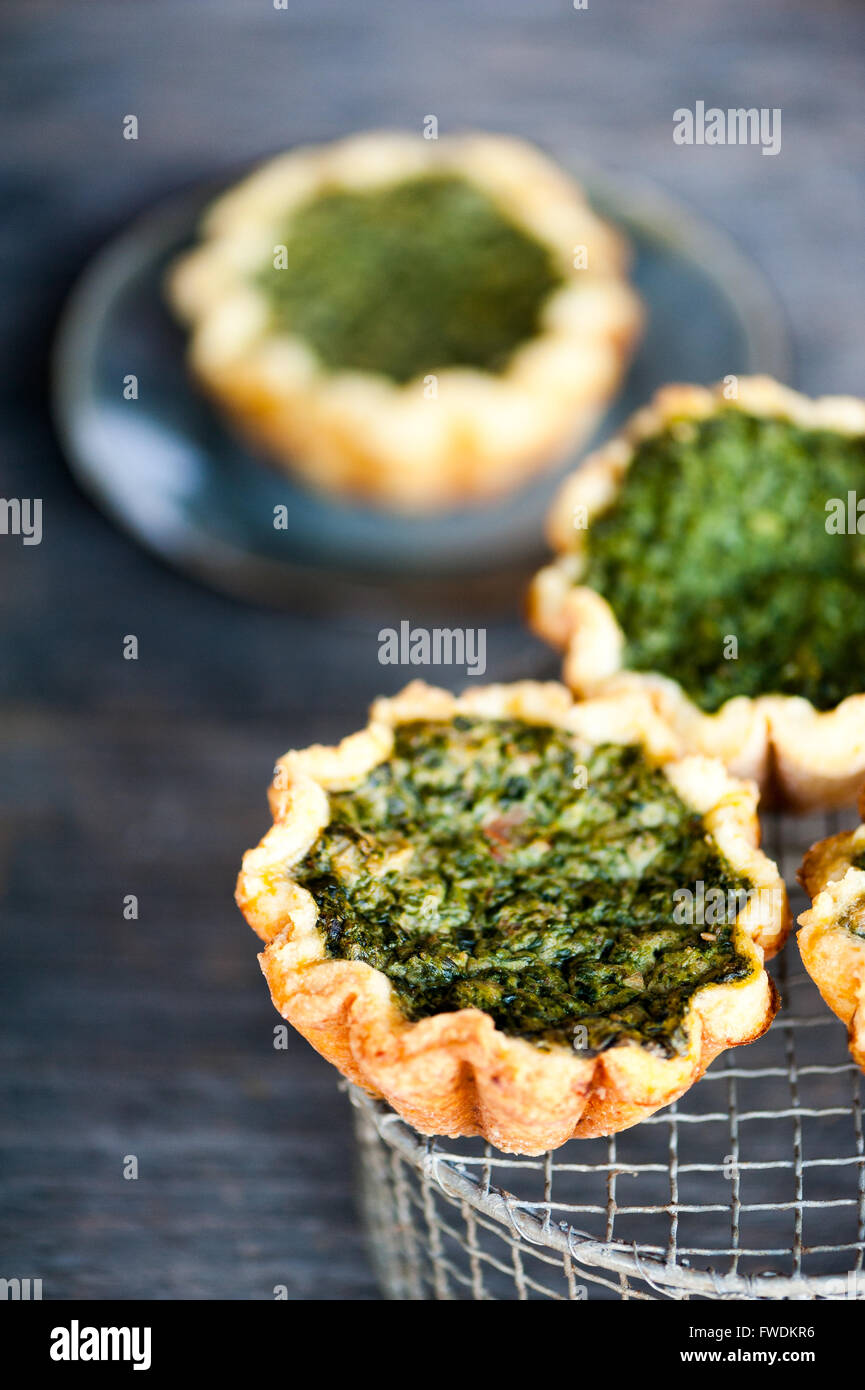 Mini spinach and goat cheese tart Stock Photo Alamy