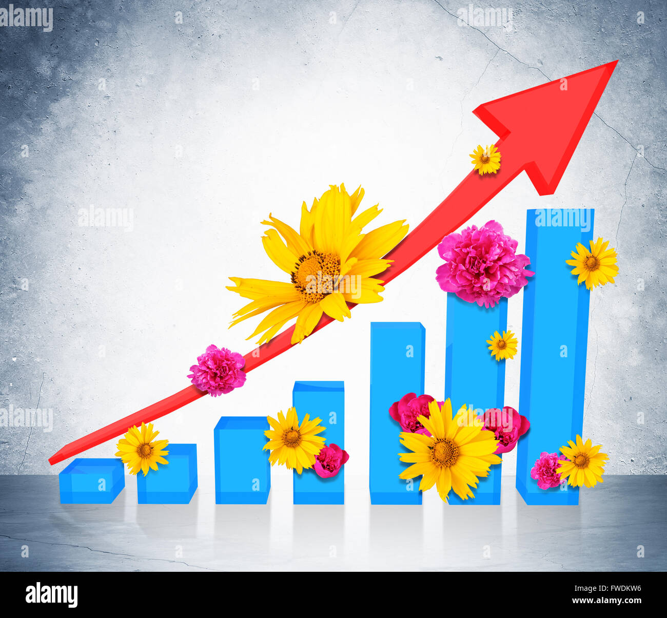 Graphical chart with flowers Stock Photo Alamy