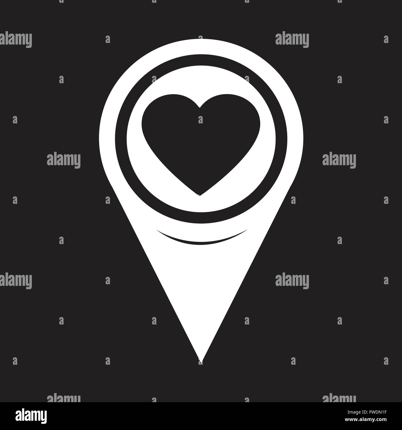 Map Pointer Heart Icon Stock Vector Image & Art - Alamy