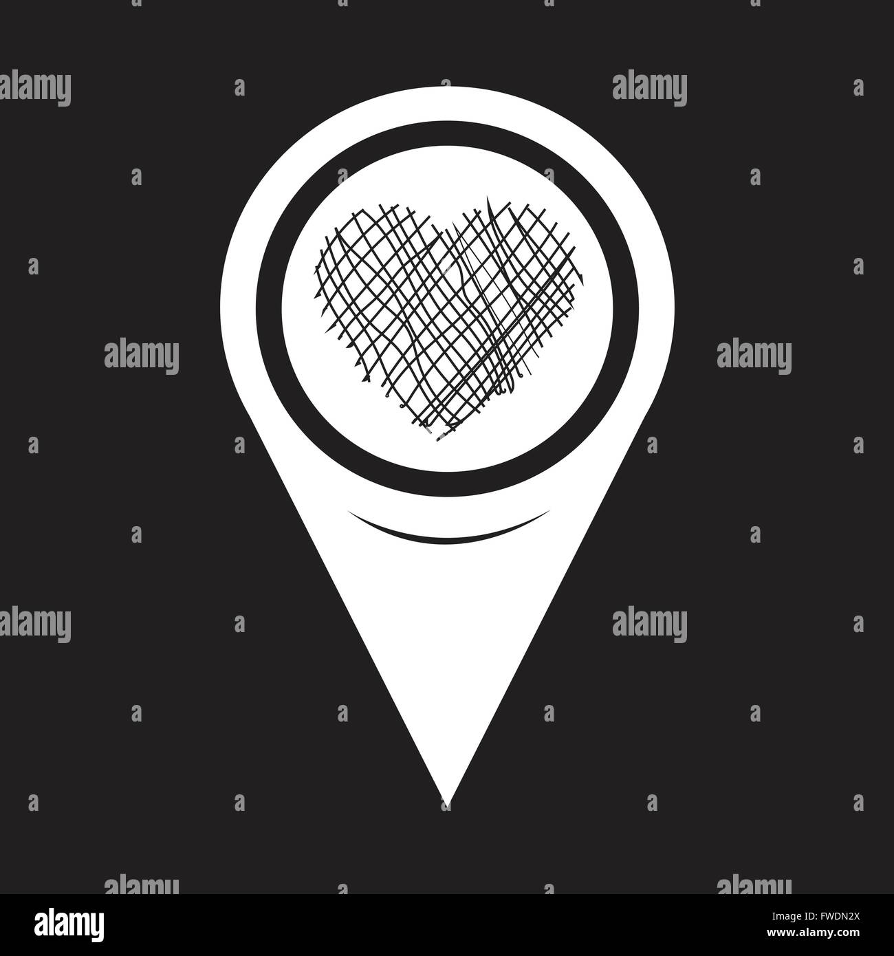 Map Pointer Heart Icon Stock Vector Image & Art - Alamy