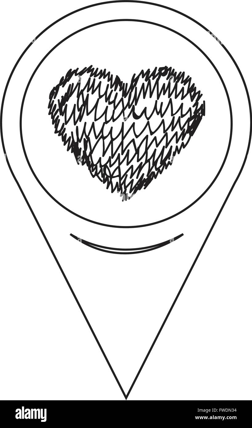 Map Pointer Heart Icon Stock Vector Image & Art - Alamy