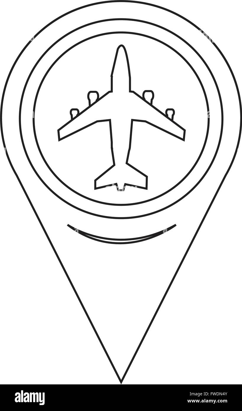 Map Pointer Plane Icon Stock Vector Image & Art - Alamy