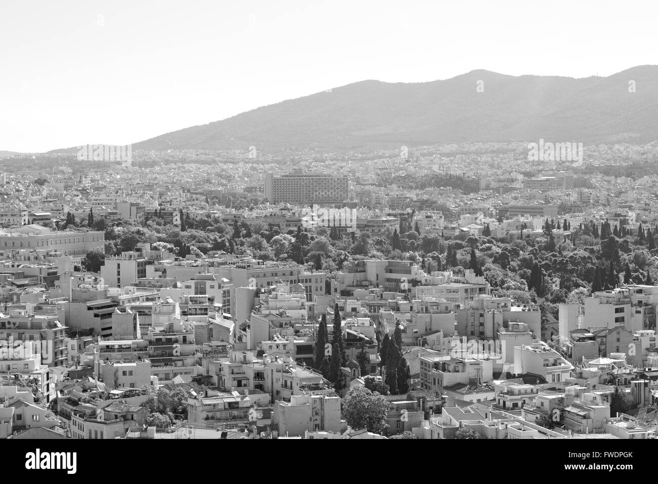 in the old europe greece and congestion of  houses new architecture Stock Photo