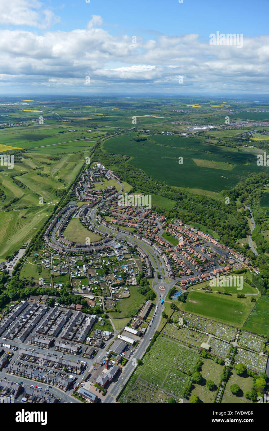 An aerial view of the Parkside area of Seaham, County Durham Stock