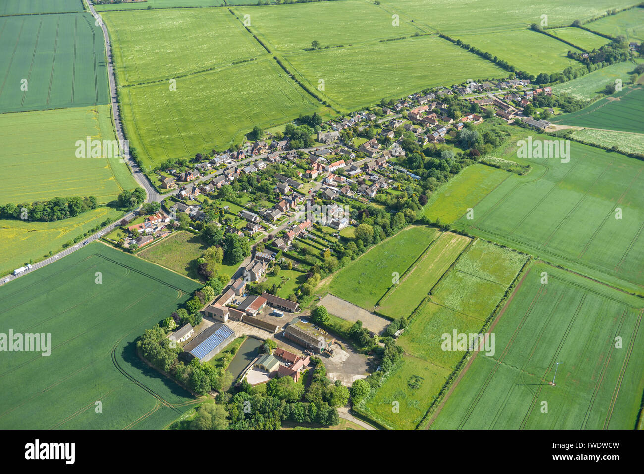 An aerial view of the Lincolnshire village of Roxby and surrounding