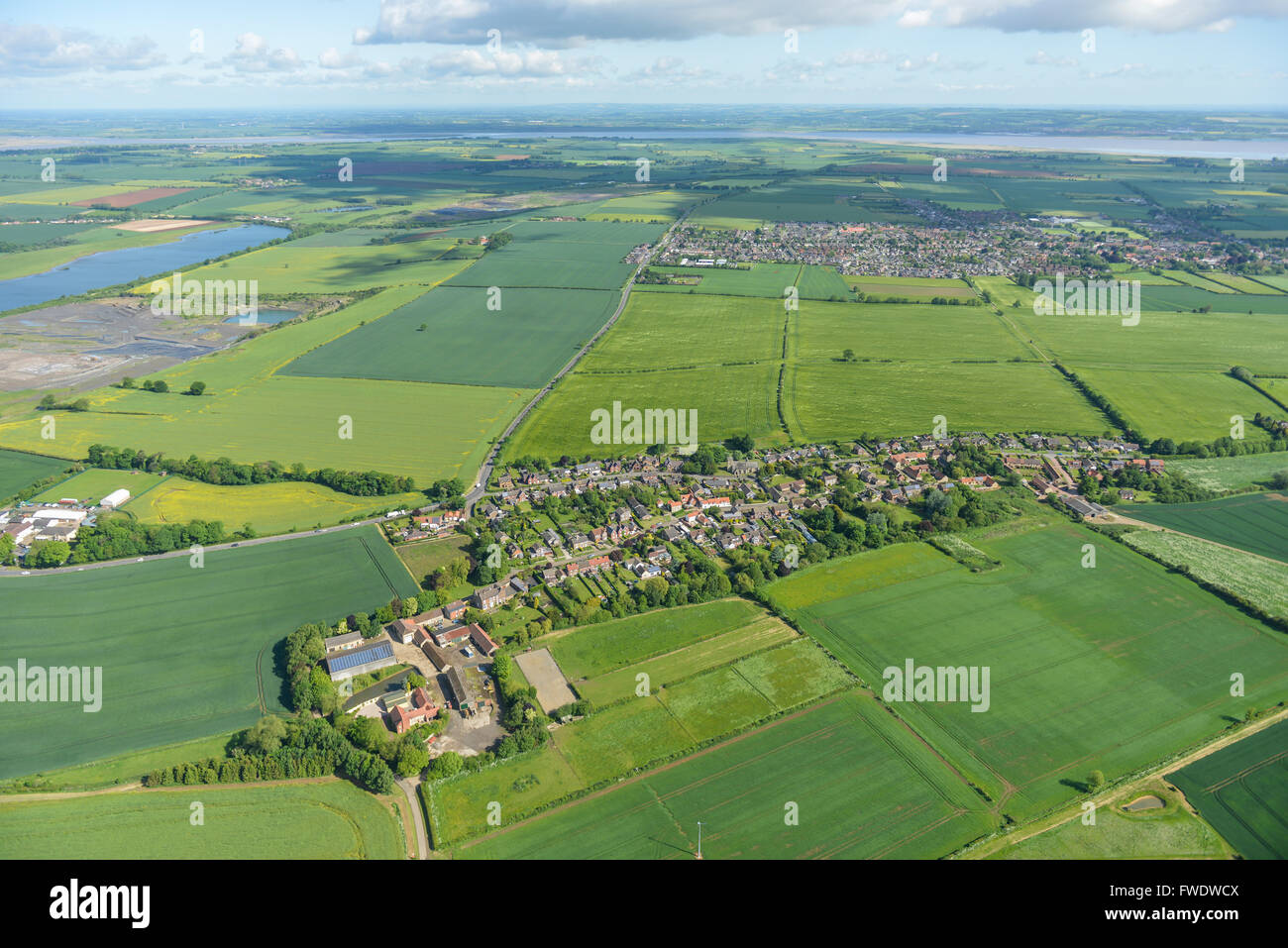 An aerial view of the Lincolnshire village of Roxby and surrounding