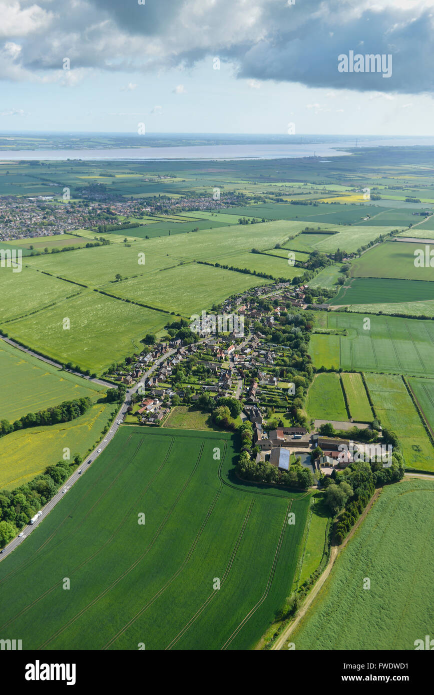 An aerial view of the Lincolnshire village of Roxby and surrounding