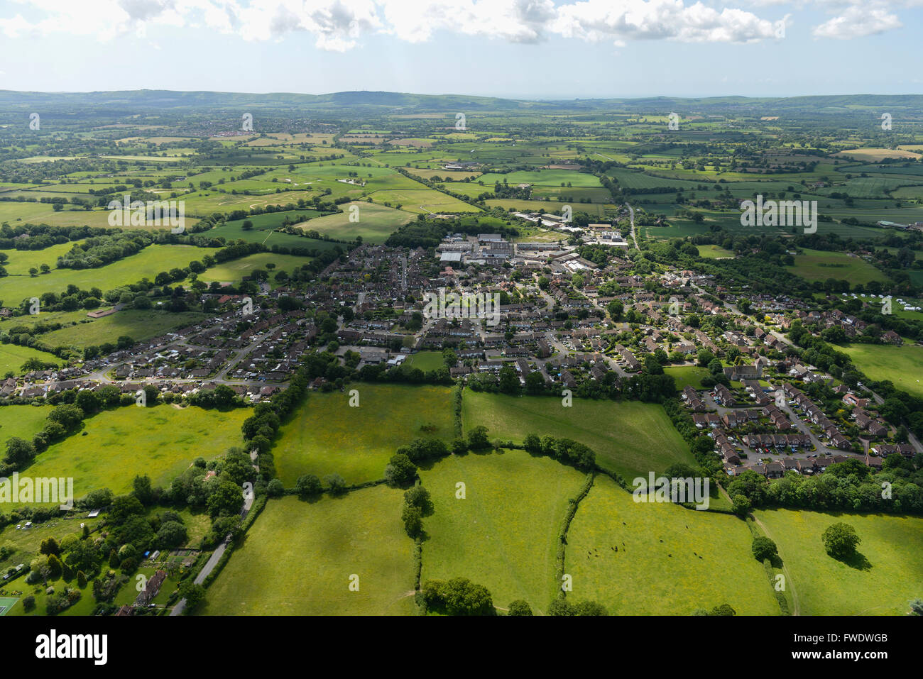 An aerial view of the West Sussex village of Partridge Green Stock
