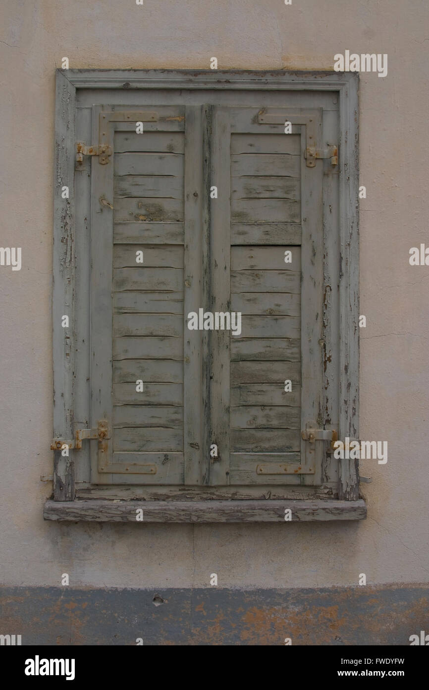 Closed old wooden shutters Stock Photo - Alamy