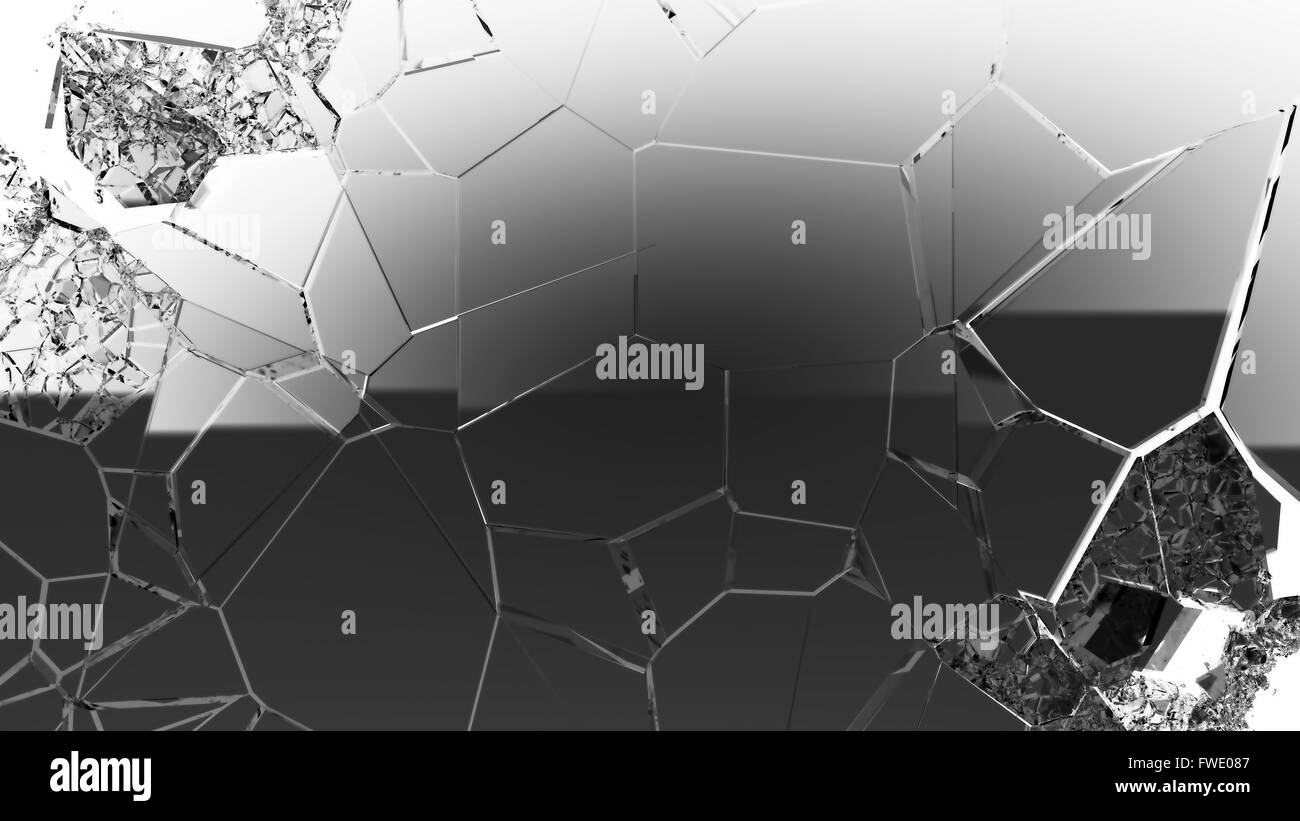 Demolished and cracked glass on white. Large resolution Stock Photo - Alamy