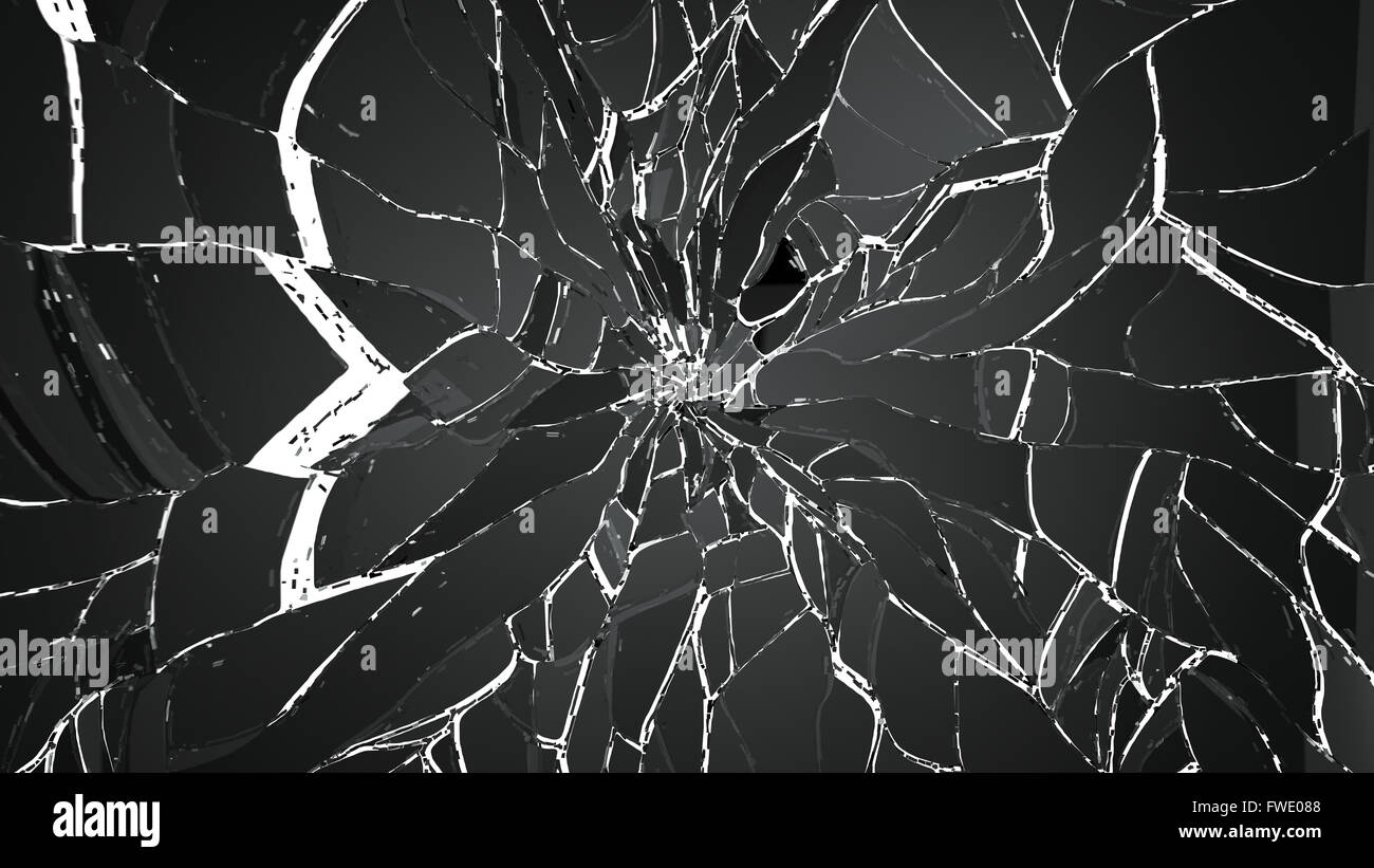 Demolished and Shattered glass isolated on white. Large resolution ...