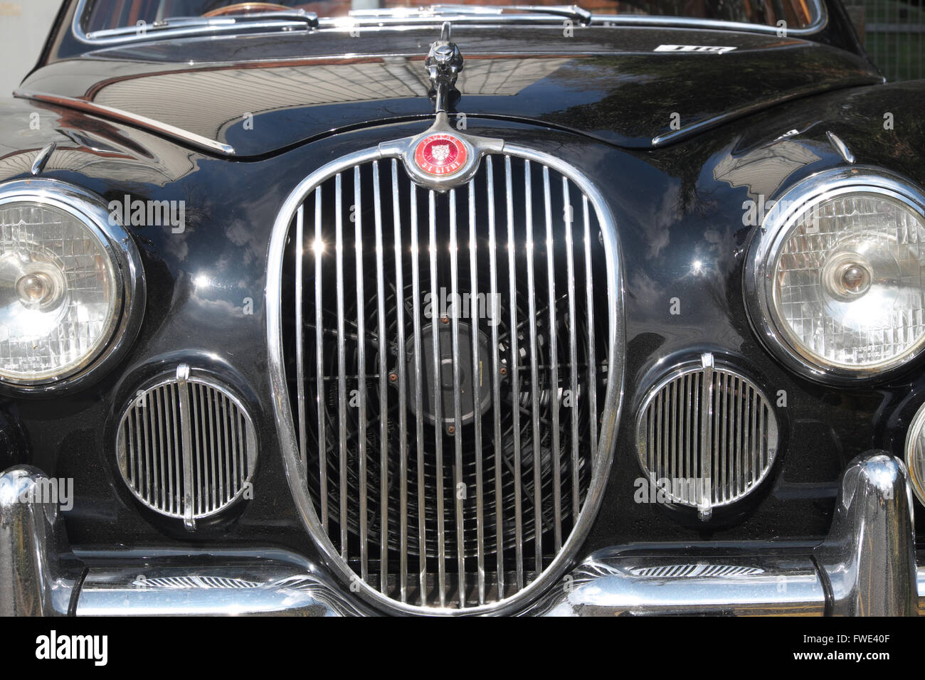 Jaguar Mark 1 car with 3.4 litre engine badge built in the 1960s Stock Photo