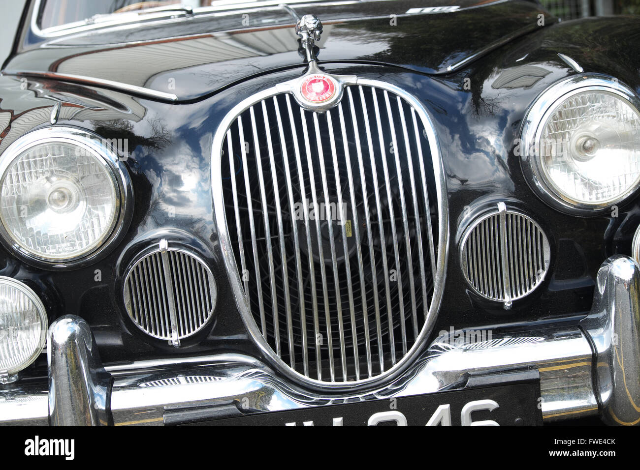 Classic British car the Jaguar Mark 1 with a 3.4 litre engine built in the 1960s sixties Stock Photo