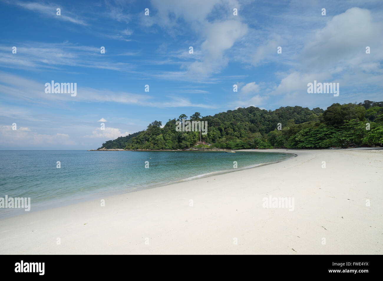 View of Teluk Nipah beach in Pangkor island, Malaysia. Stock Photo