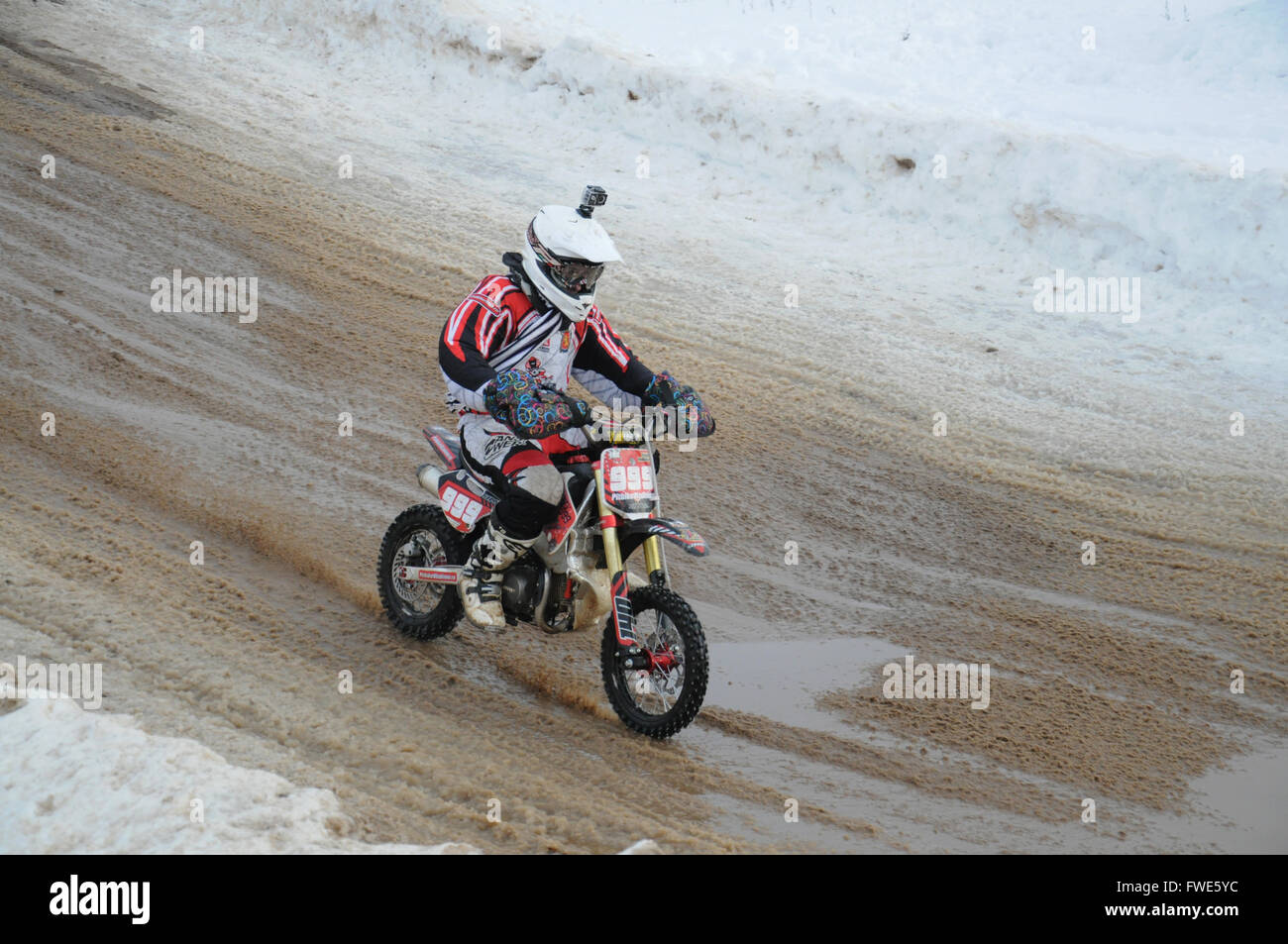 Motocross racing. 15yr+ division race. Grown ups ride small 50cc