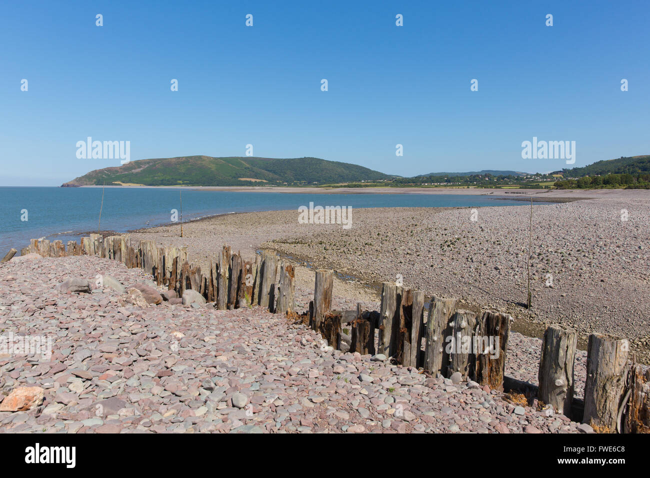 Porlock Weir beach Somerset England UK near Exmoor Heritage Stock Photo