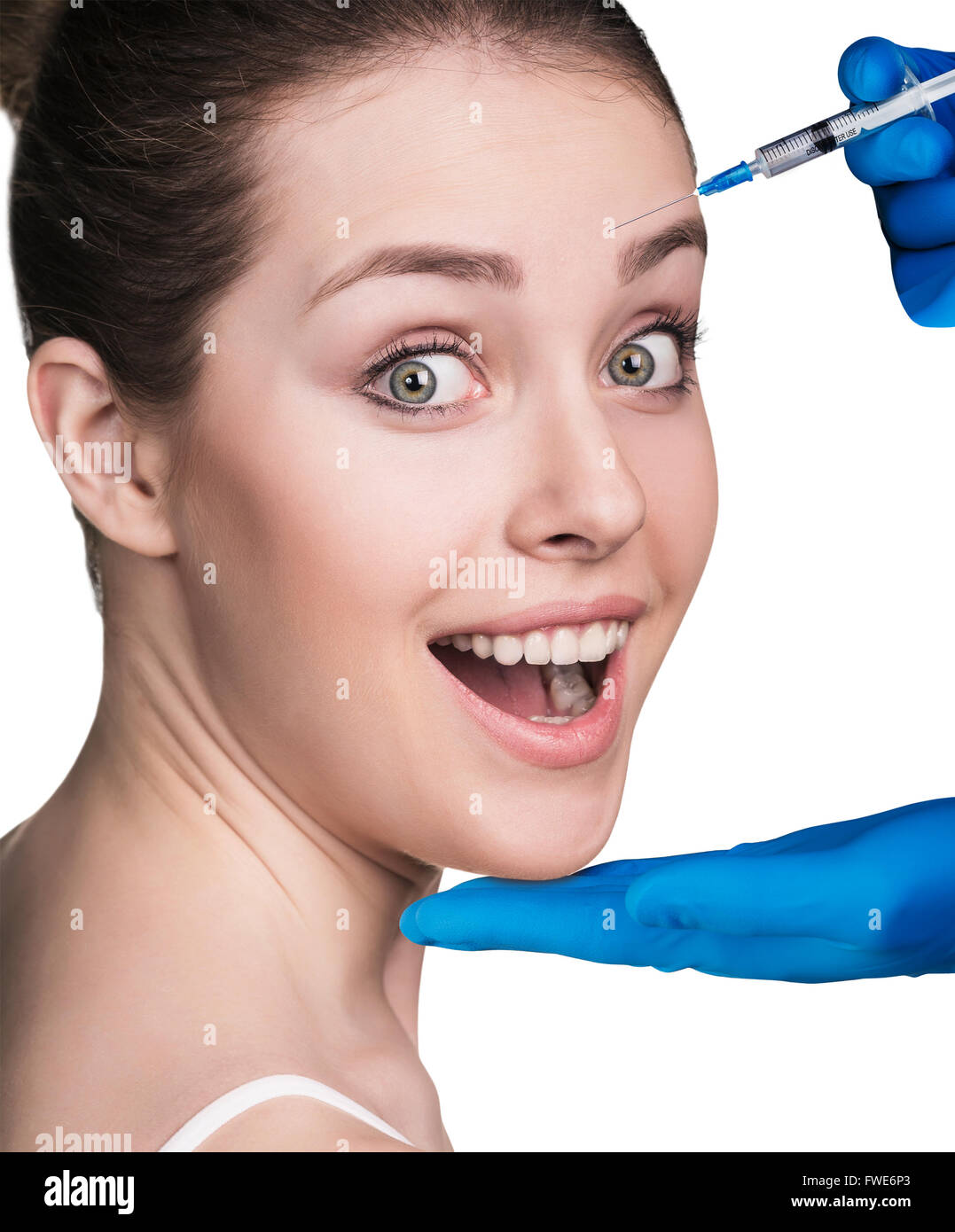 Surprised young woman doctor hi-res stock photography and images - Alamy