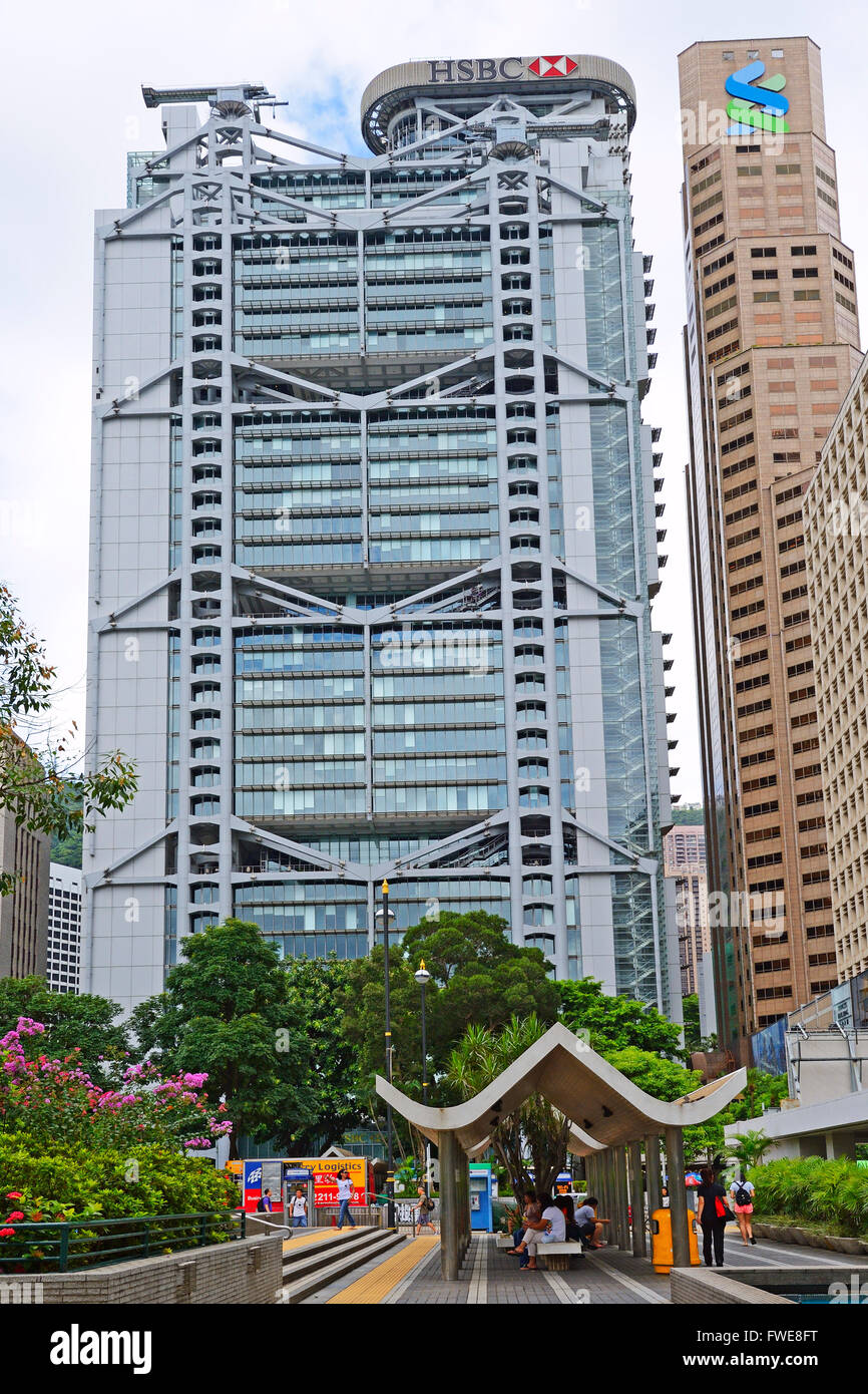 HSBC Bank, headquarters, Central, Hongkong Island, China Stock Photo