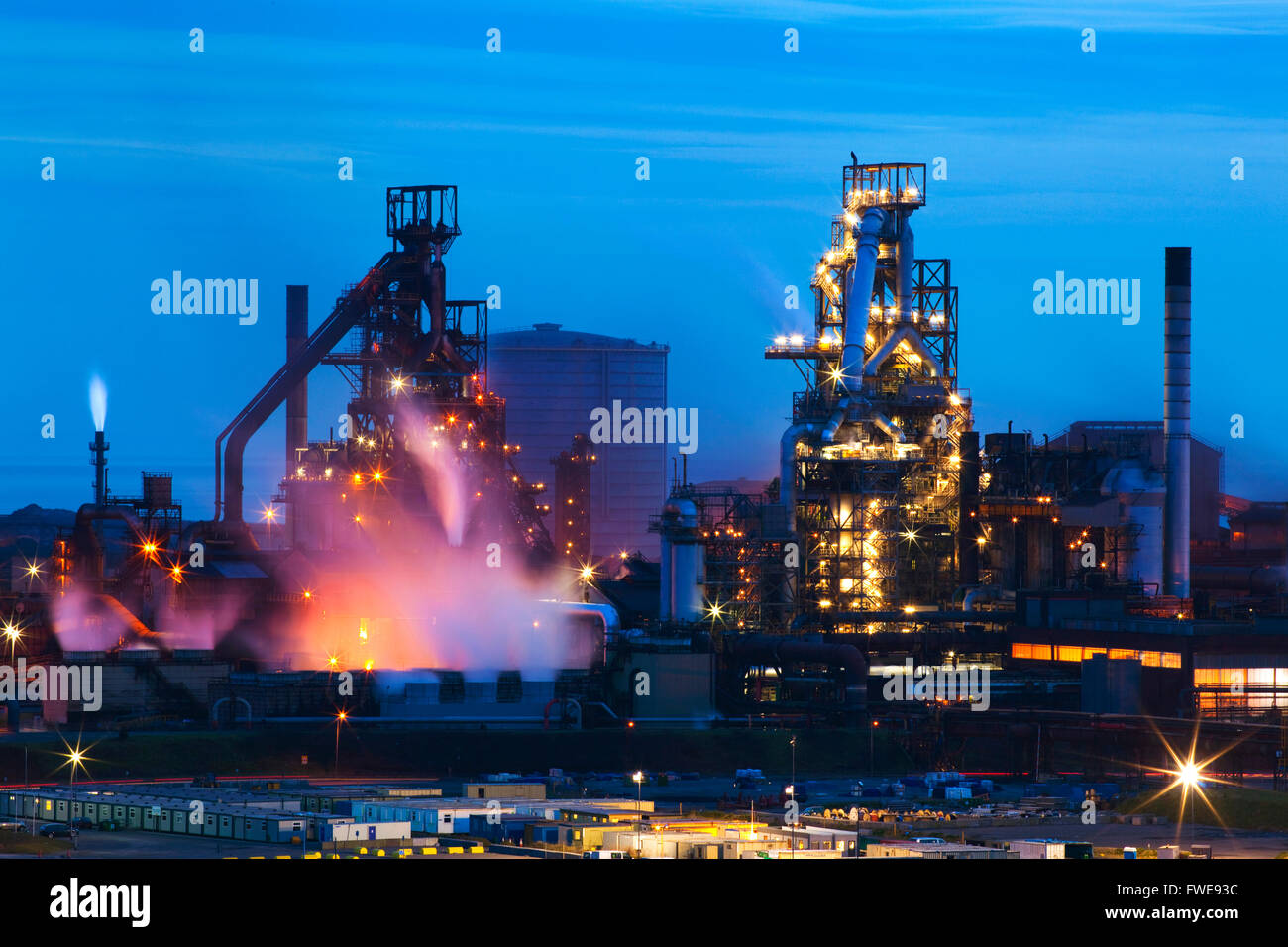 Blast Furnaces, Corus Steelworks, Port Talbot, Wales, UK Stock Photo ...