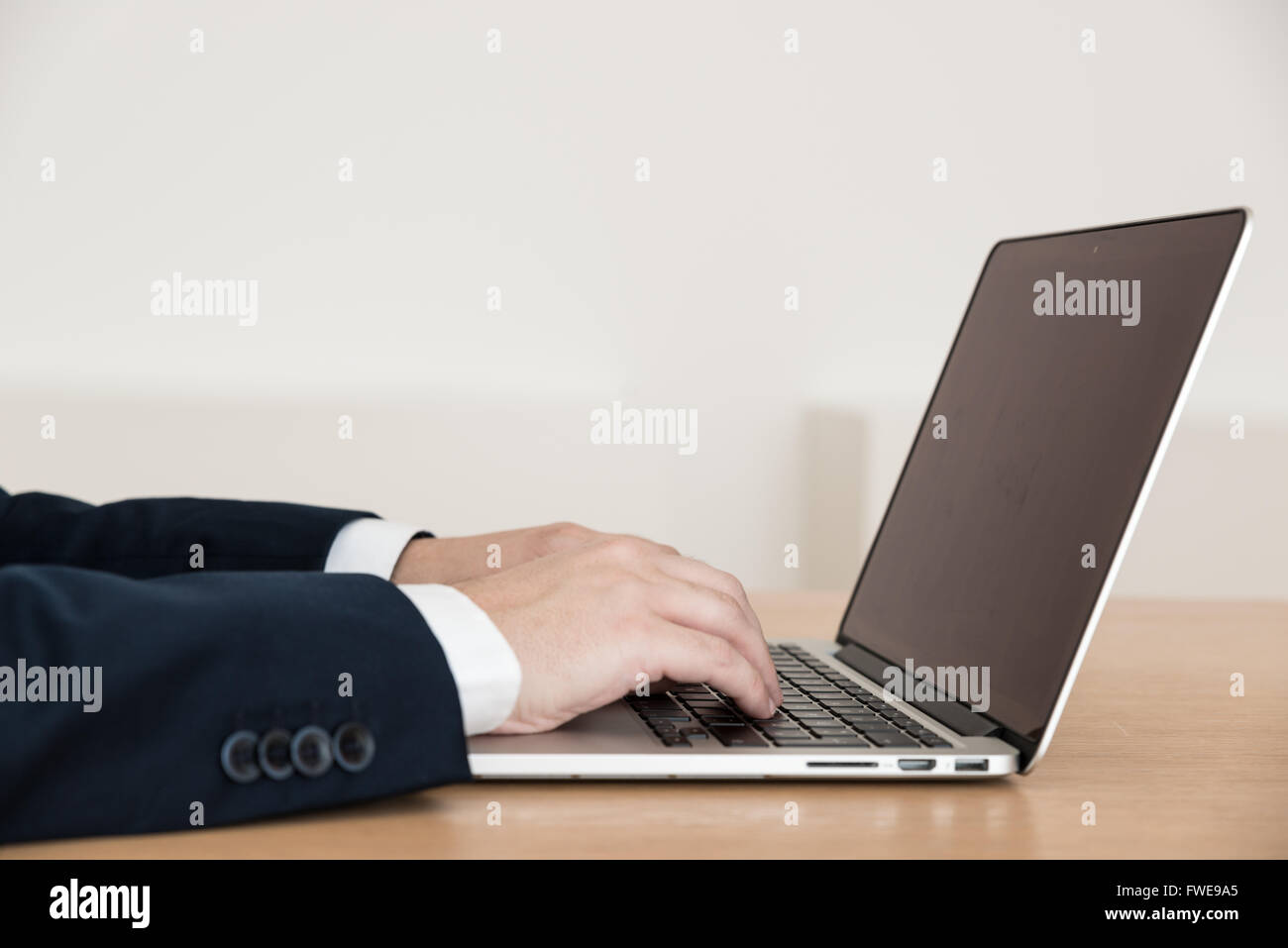 Computer work typing in office Stock Photo - Alamy