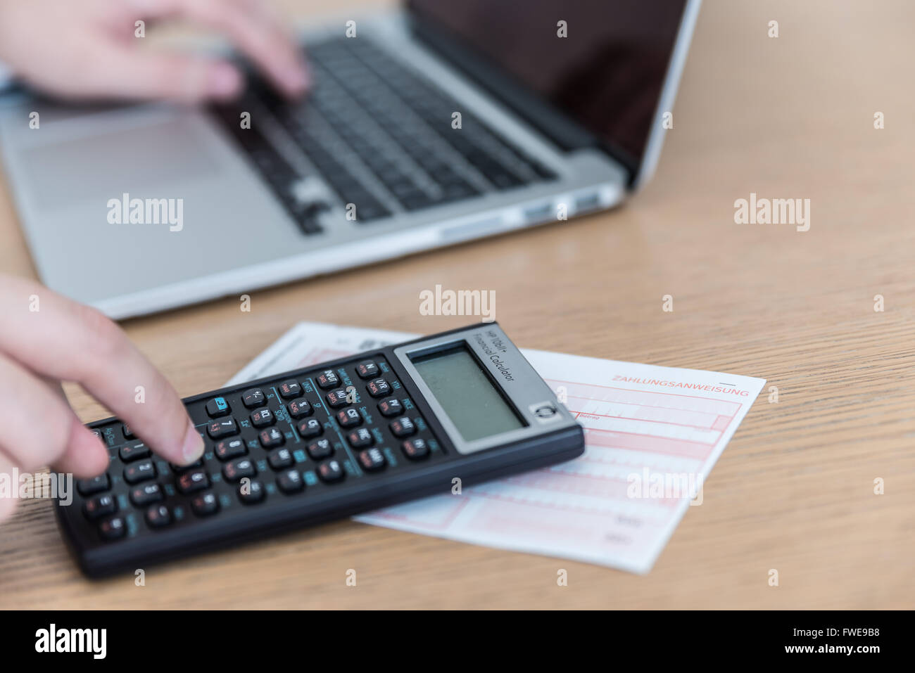 Computer work typing in office Stock Photo - Alamy