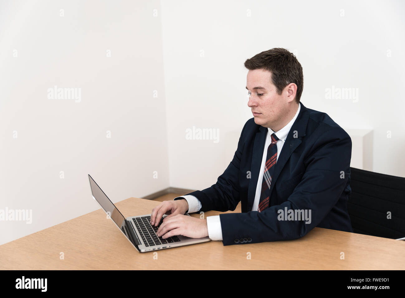 Modern office with computer laptop. Stock Photo