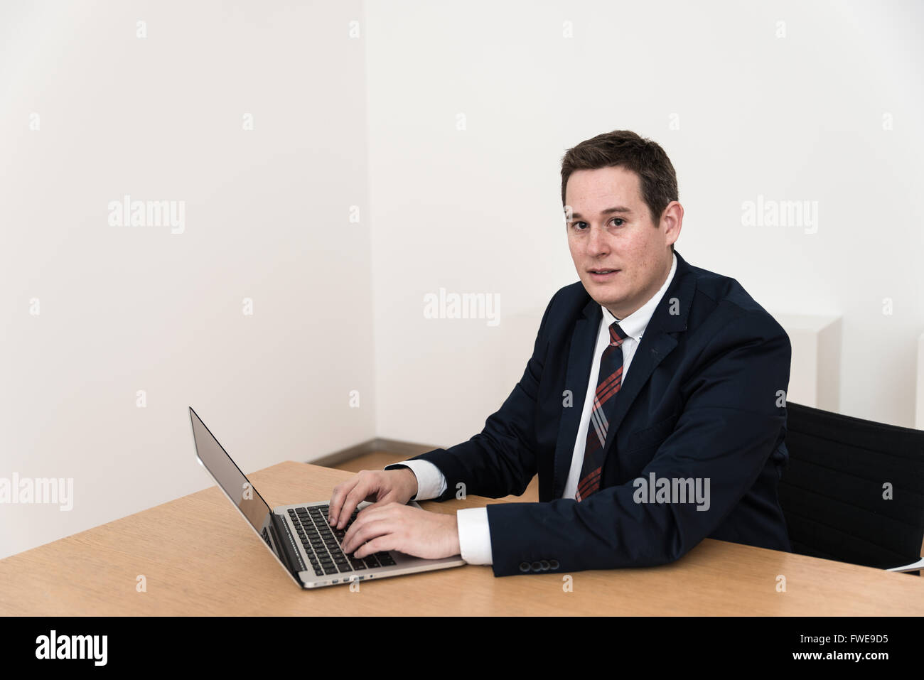 Modern office with computer laptop. Stock Photo