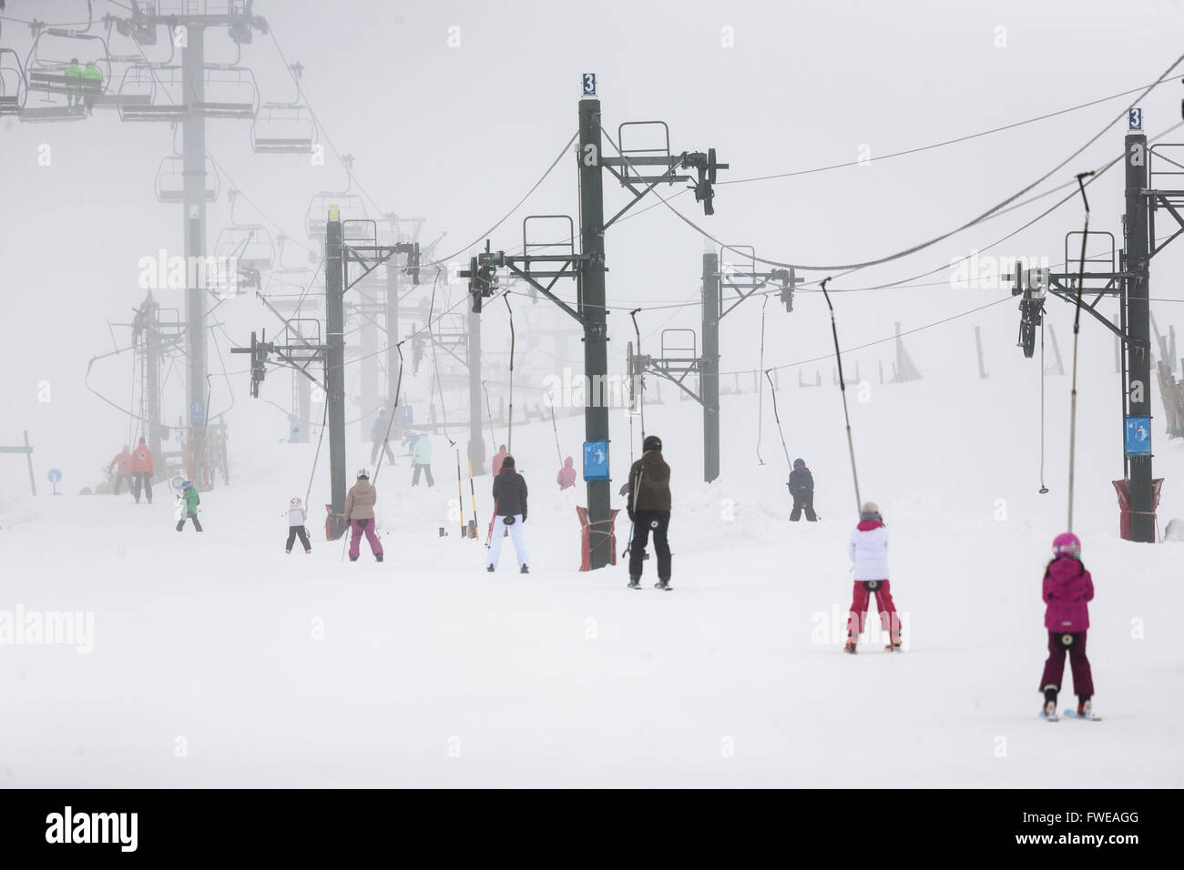 SKI DRAG Stock Photo