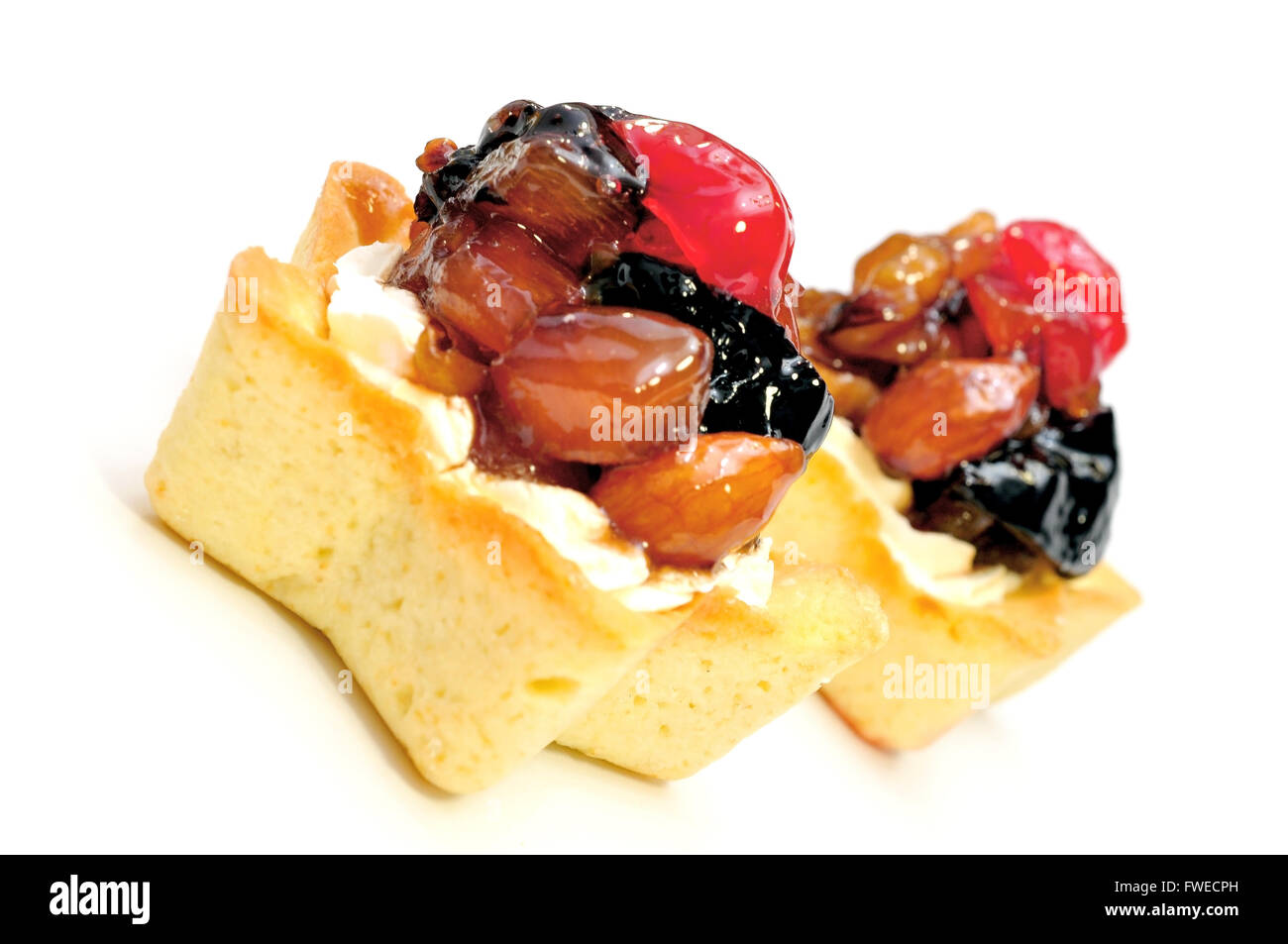 Fruit cake on a white background Stock Photo