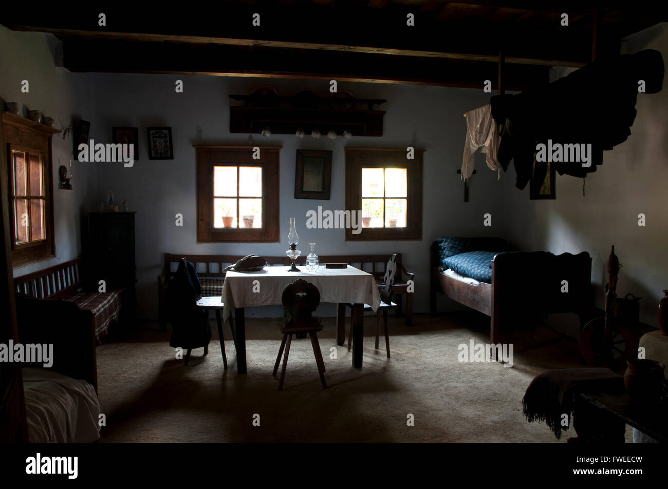 Interior of the room in the historical traditional countryside house Stock Photo