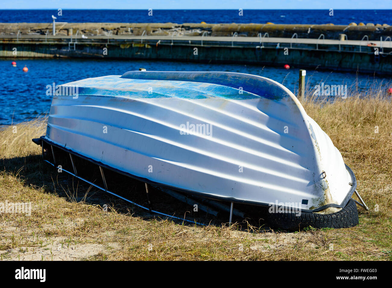 Upside Down Boat In Desert