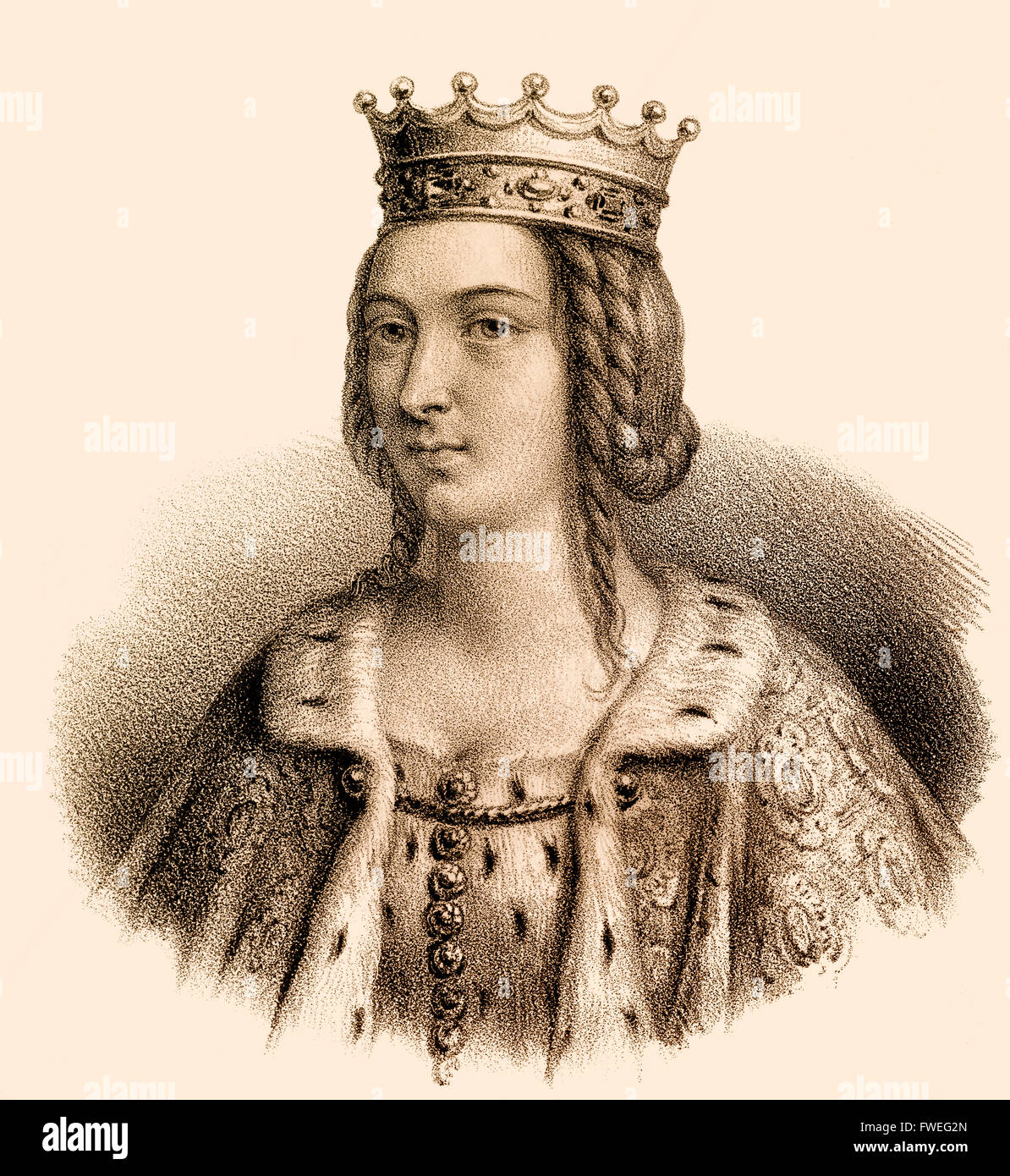 Adbelahide, Adele, Adelheid, Adelaide of Aquitaine, or Adelaide of Poitiers, c. 945-c. 1004, queen of France, wife to Hugh Capet Stock Photo