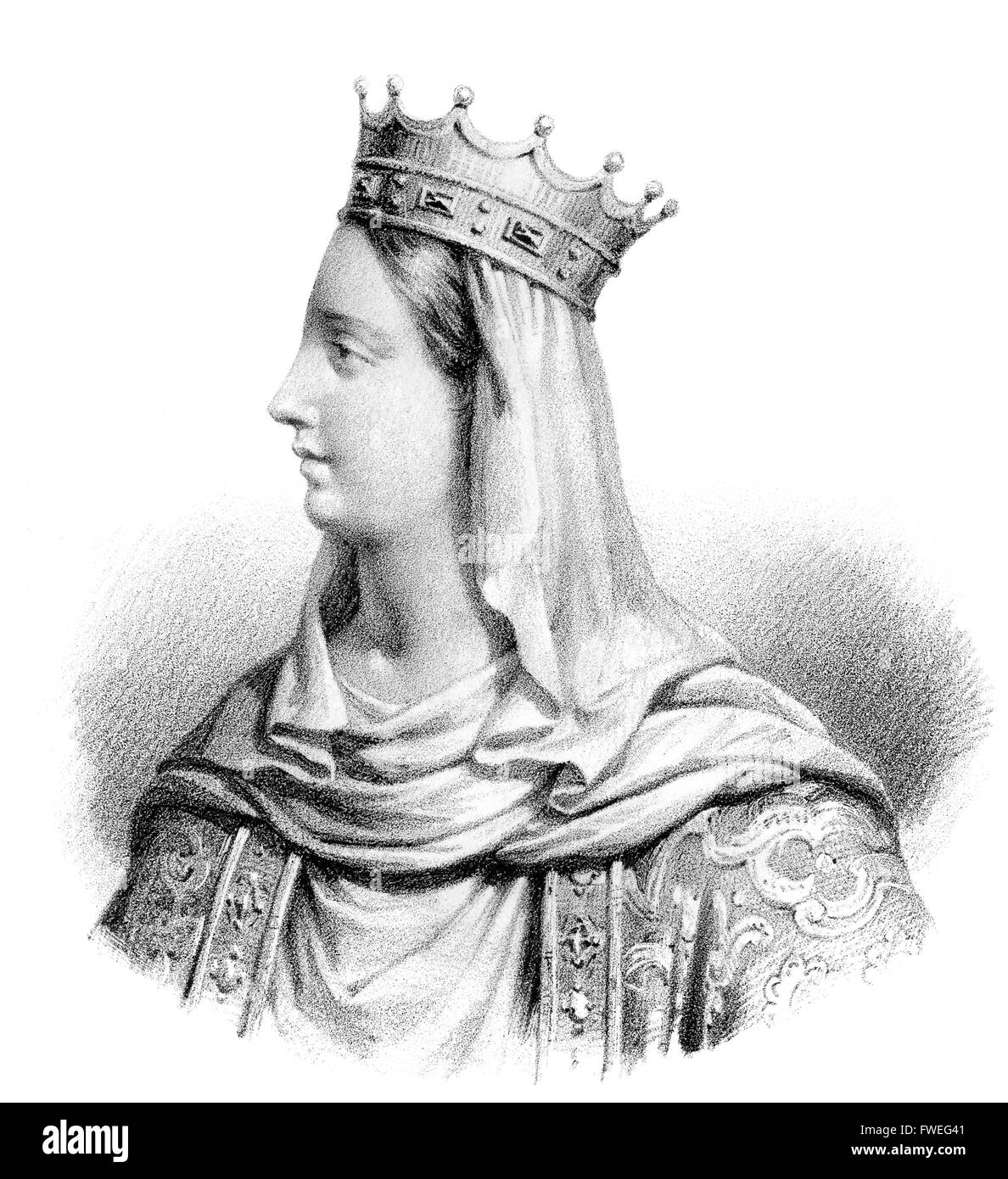 Constance of Arles, Constance of Provence, c. 986-1032, queen consort of  King Robert II of France Stock Photo - Alamy