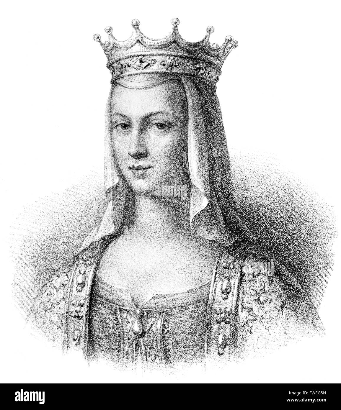 Anne of Kiev, born Anna Yaroslavna, also called Agnes; c. 1030-1075, the Ruthenian queen consort of Henry I of France Stock Photo
