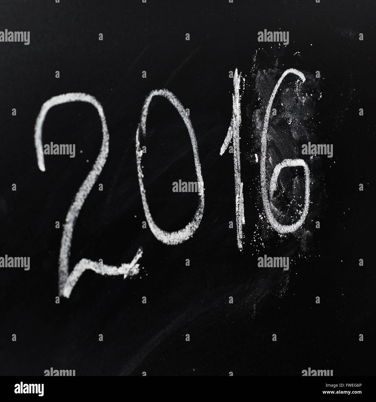 Year number 2016 written on the board Stock Photo