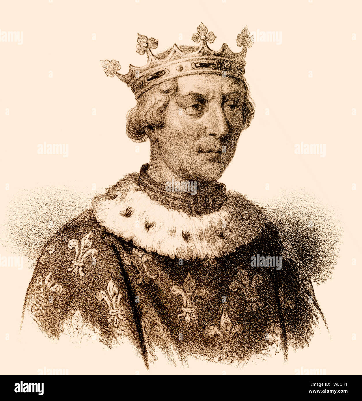 Louis VIII the Lion, Ludwig VIII., 1187-1226, King of France from the House of Capet, King of England Stock Photo