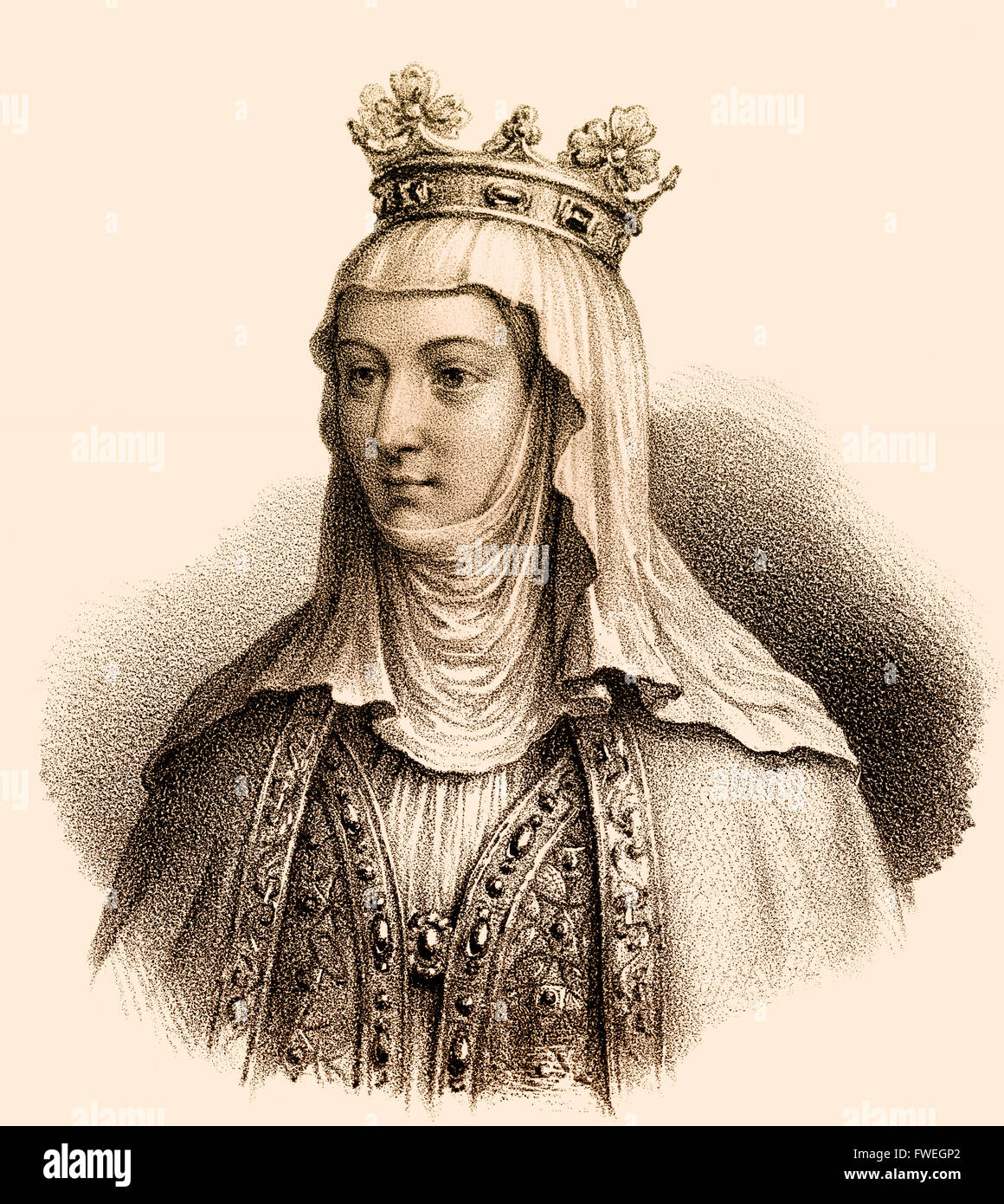 Clementia of Hungary, Clémence de Hongrie, Klementine von Ungarn, 1293-1328, queen of France and Navarre as the second wife of K Stock Photo