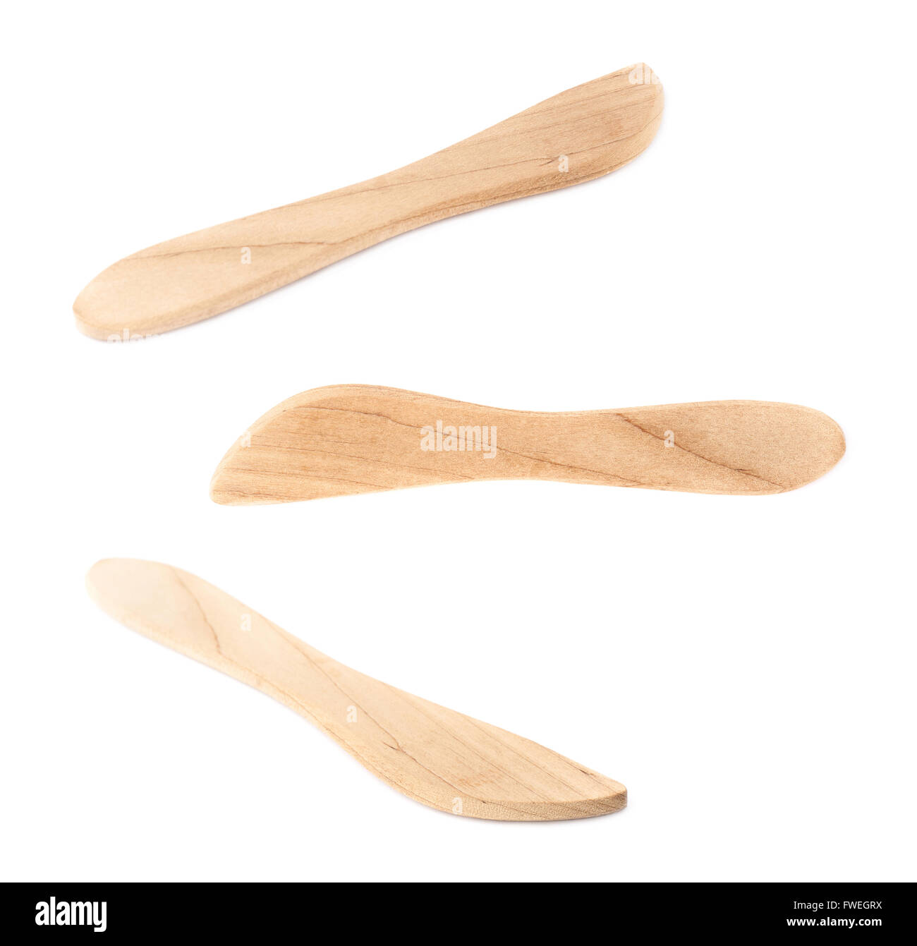 Wooden butter spreader knife isolated Stock Photo Alamy