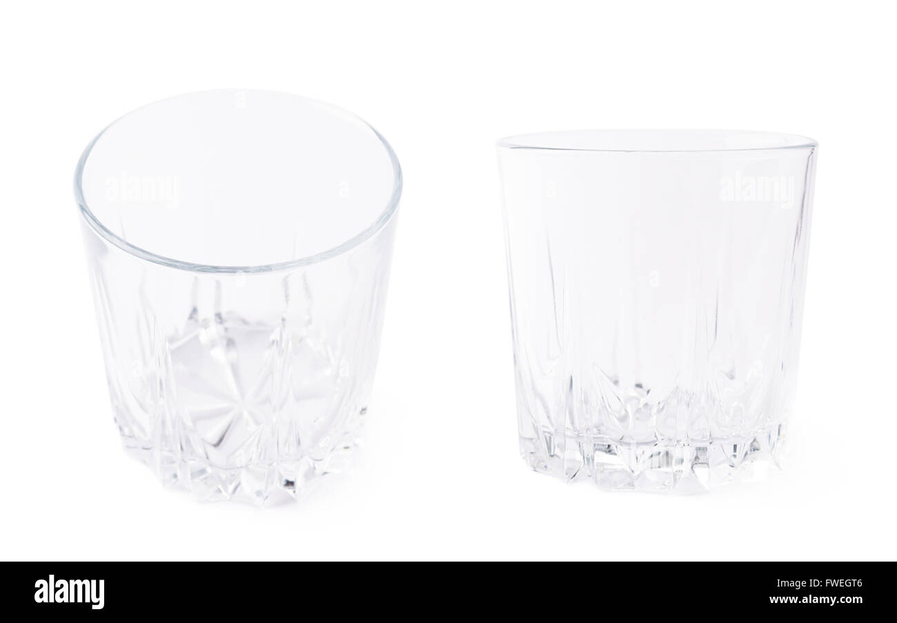 Empty whiskey tumbler glass isolated Stock Photo Alamy