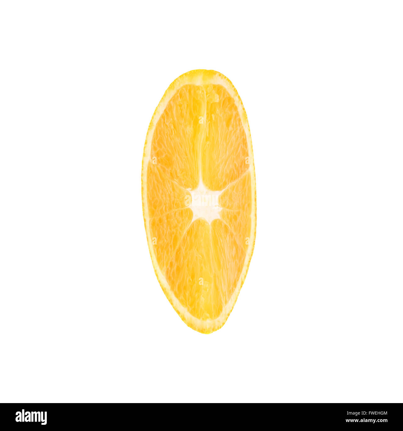 Slice section of orange isolated over the white background Stock Photo ...