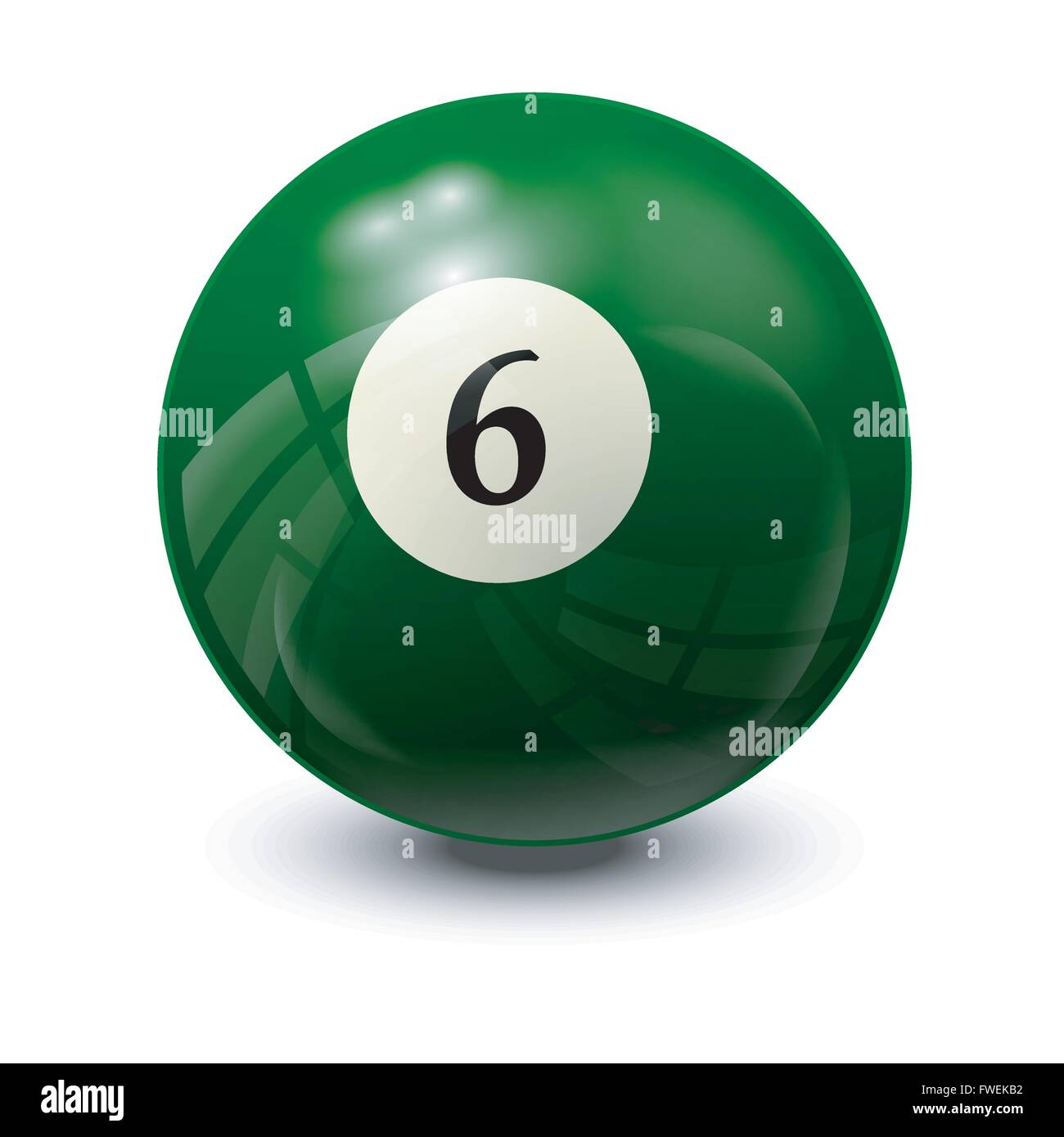 billiard ball 6- realistic vector design Stock Vector Image & Art - Alamy