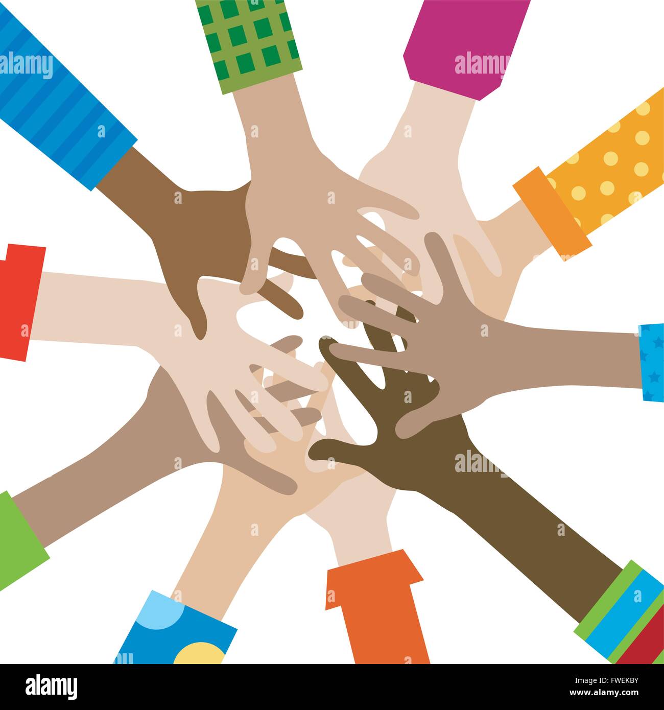 hands diverse togetherness background Stock Vector Image & Art - Alamy