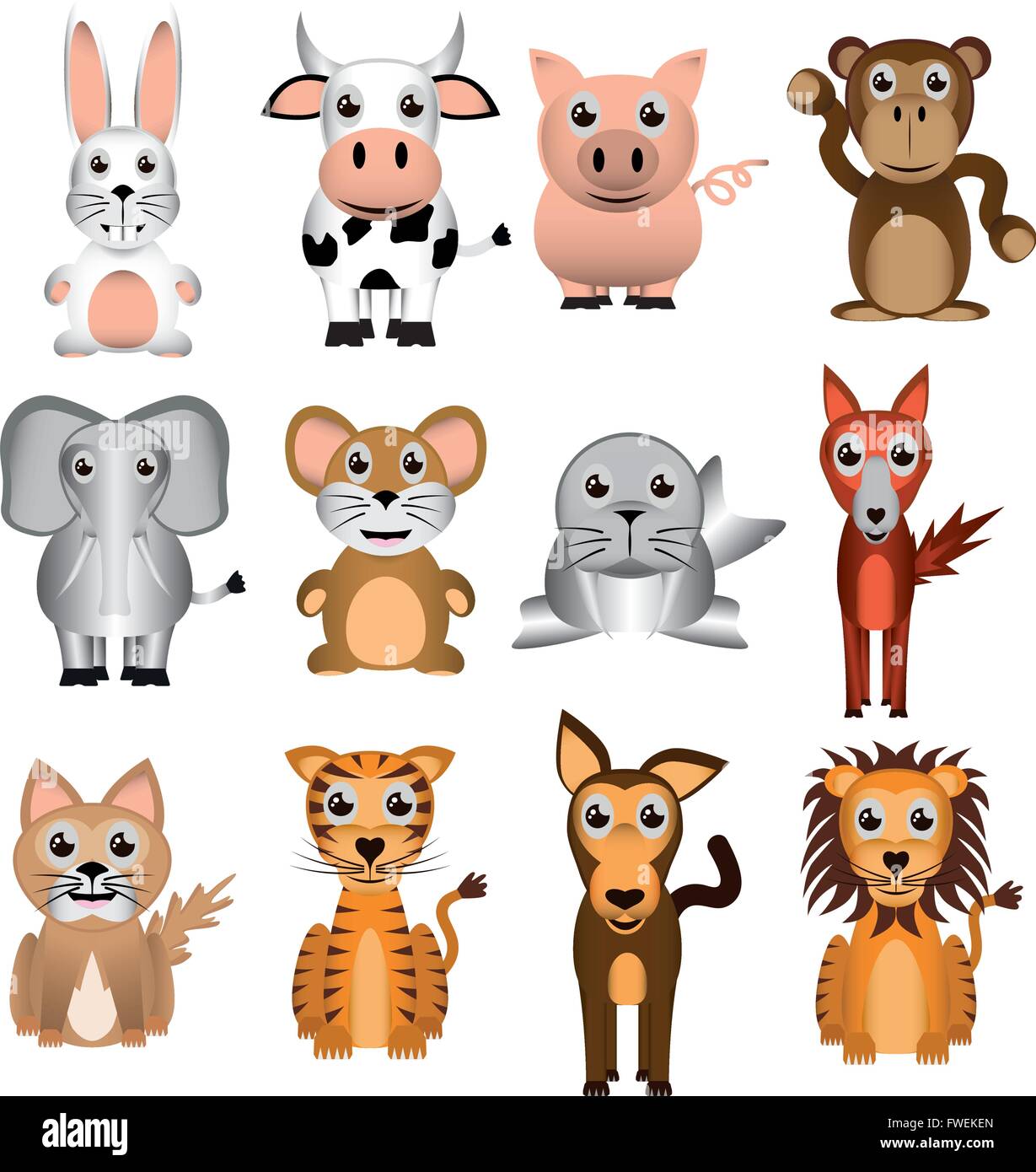 Illustration Graphic Vector Set Animals for the creative use in graphic