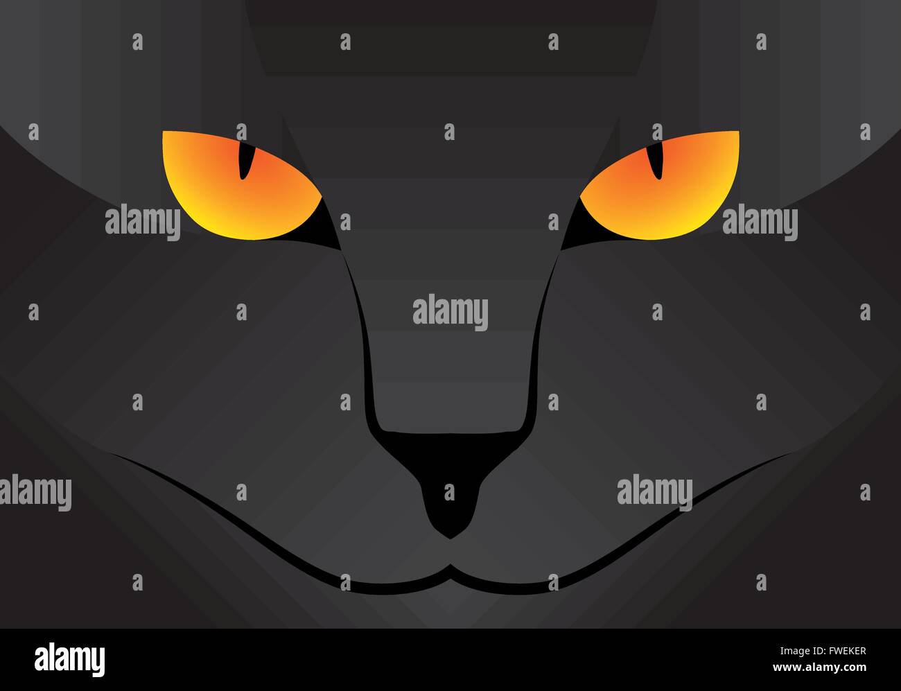 Illustration Vector Graphic black Cat yellow Eyes for the creative use ...