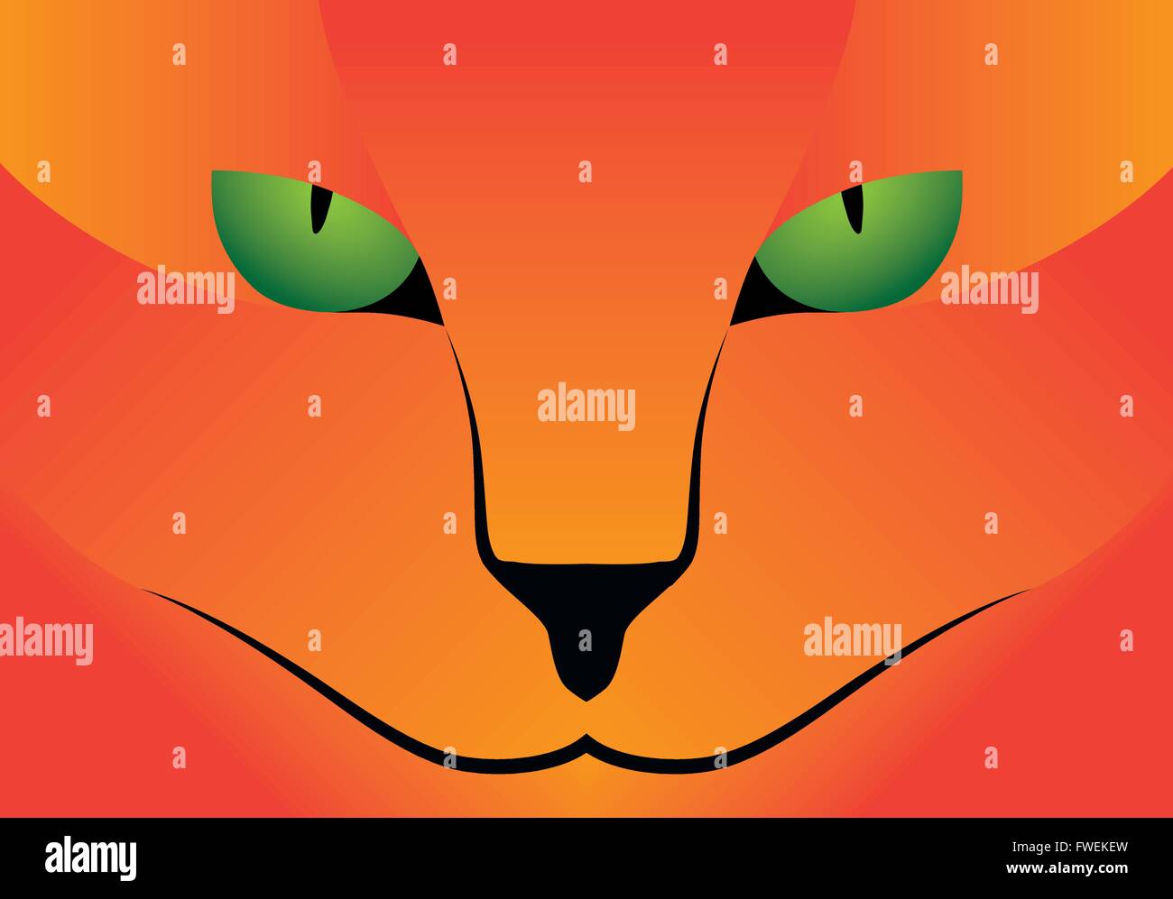 Illustration Vector Graphic red Cat green Eyes for the creative use in graphic design Stock Vector