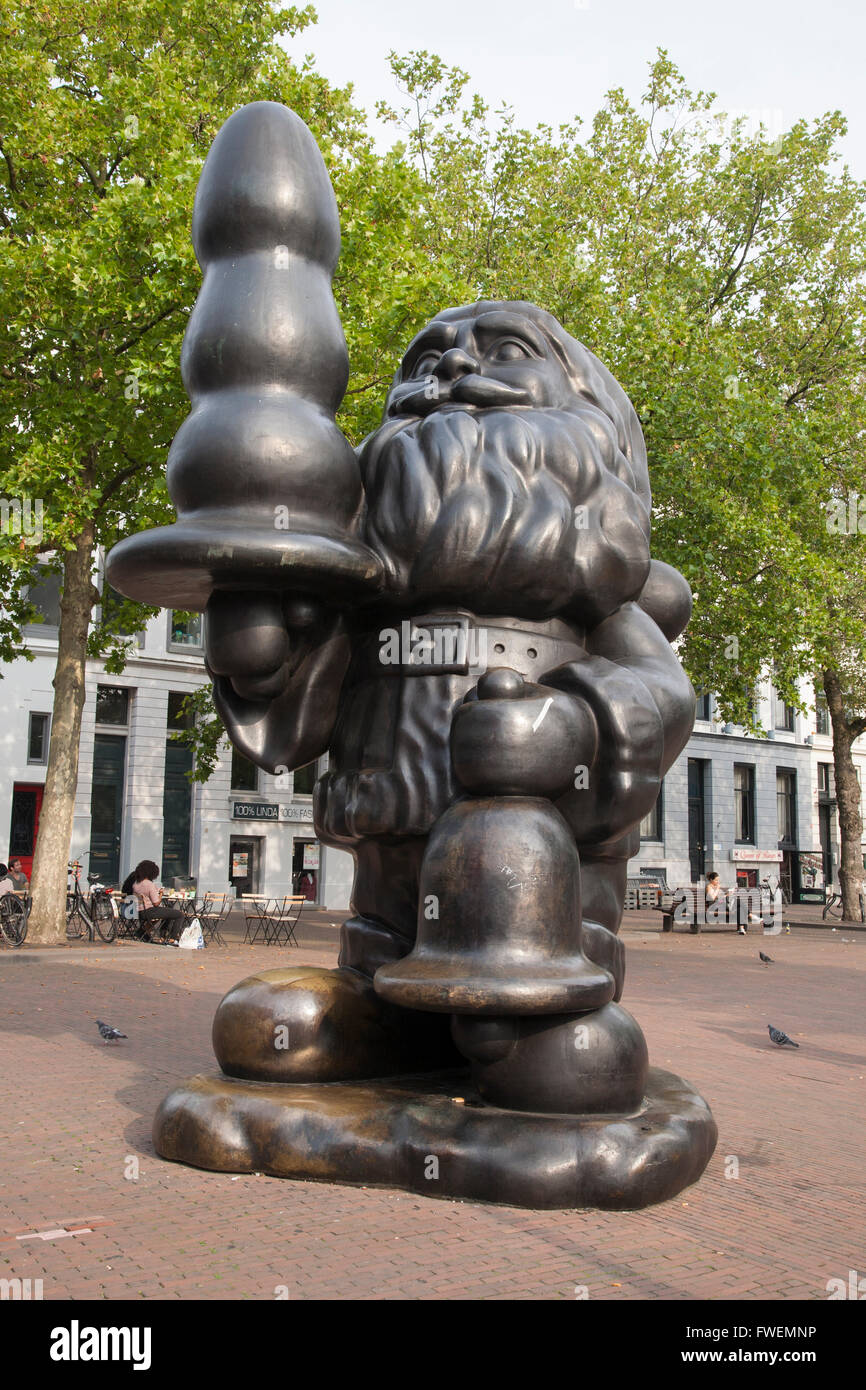 Santa Claus Sculpture by Paul McCarthy, Rotterdam, Holland Stock Photo